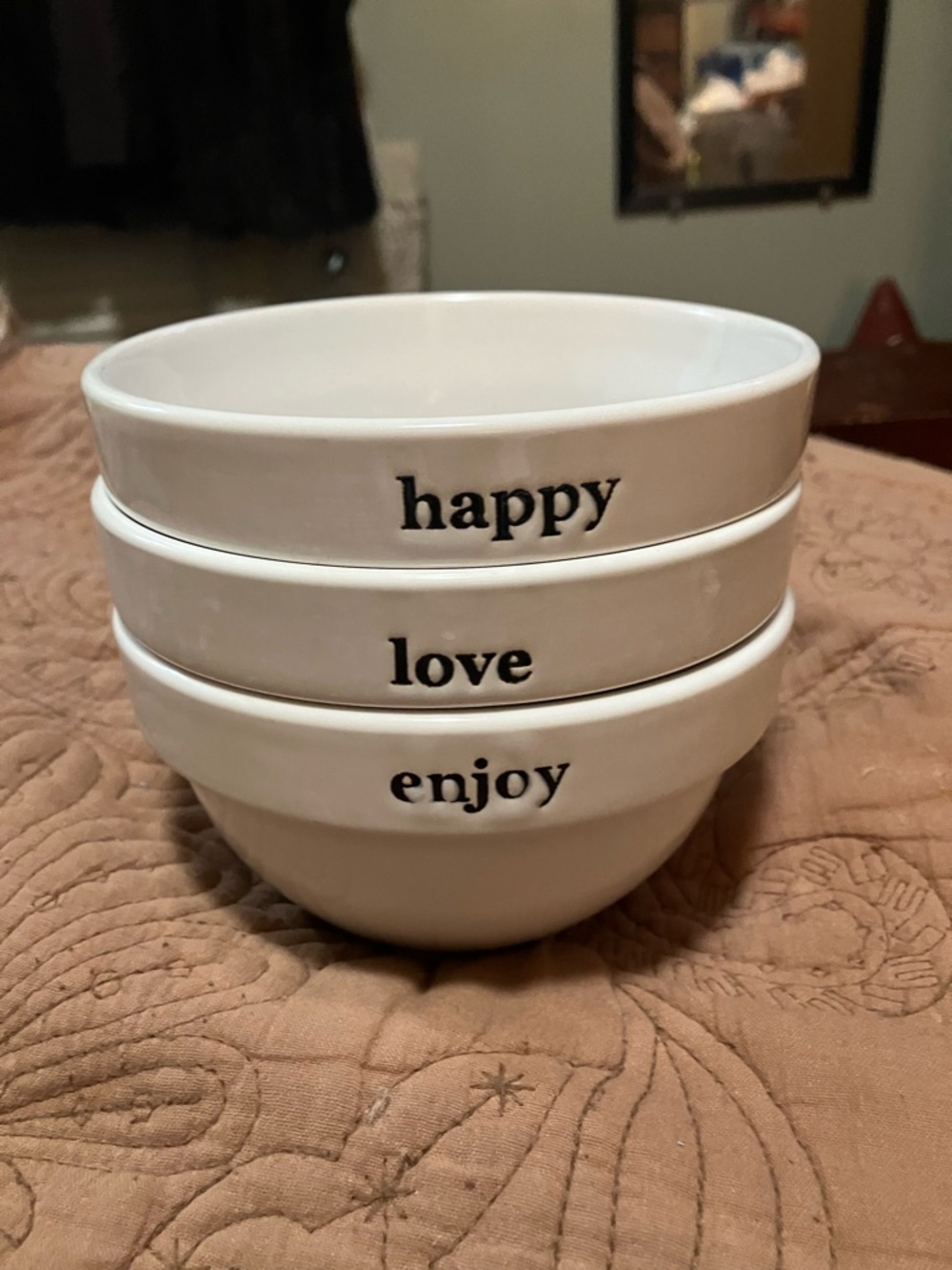 NWOT Signature Coffee Break Line Stackable White Ceramic 'Bowls